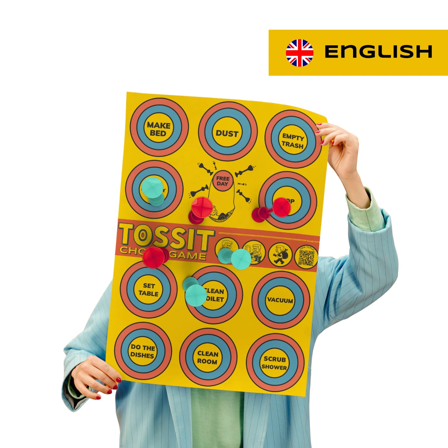 TOSSIT Poster - Chore Game & Cornhole x10 Units