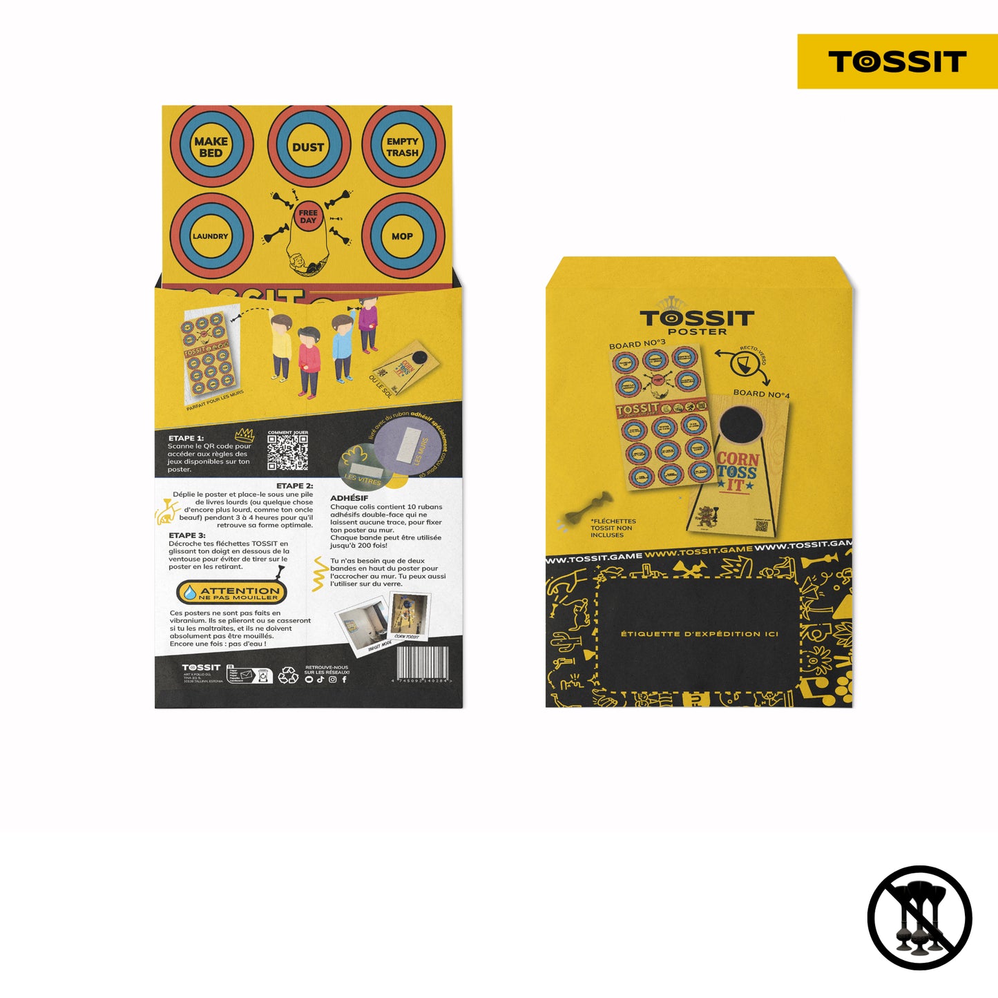 TOSSIT Poster - Chore Game & Cornhole x10 Units