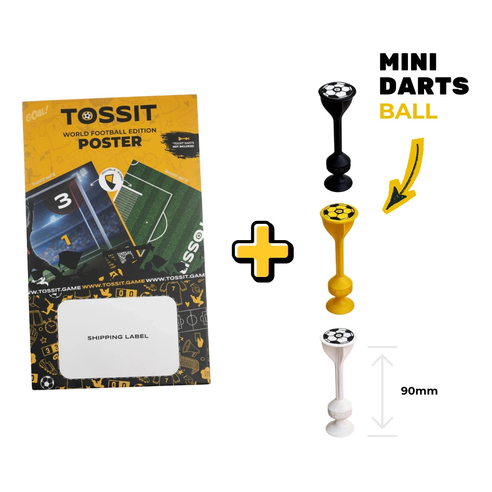 WORLD FOOTBALL EDITION BUNDLE: POSTER + 3 MINI DARTS (carton of 60)