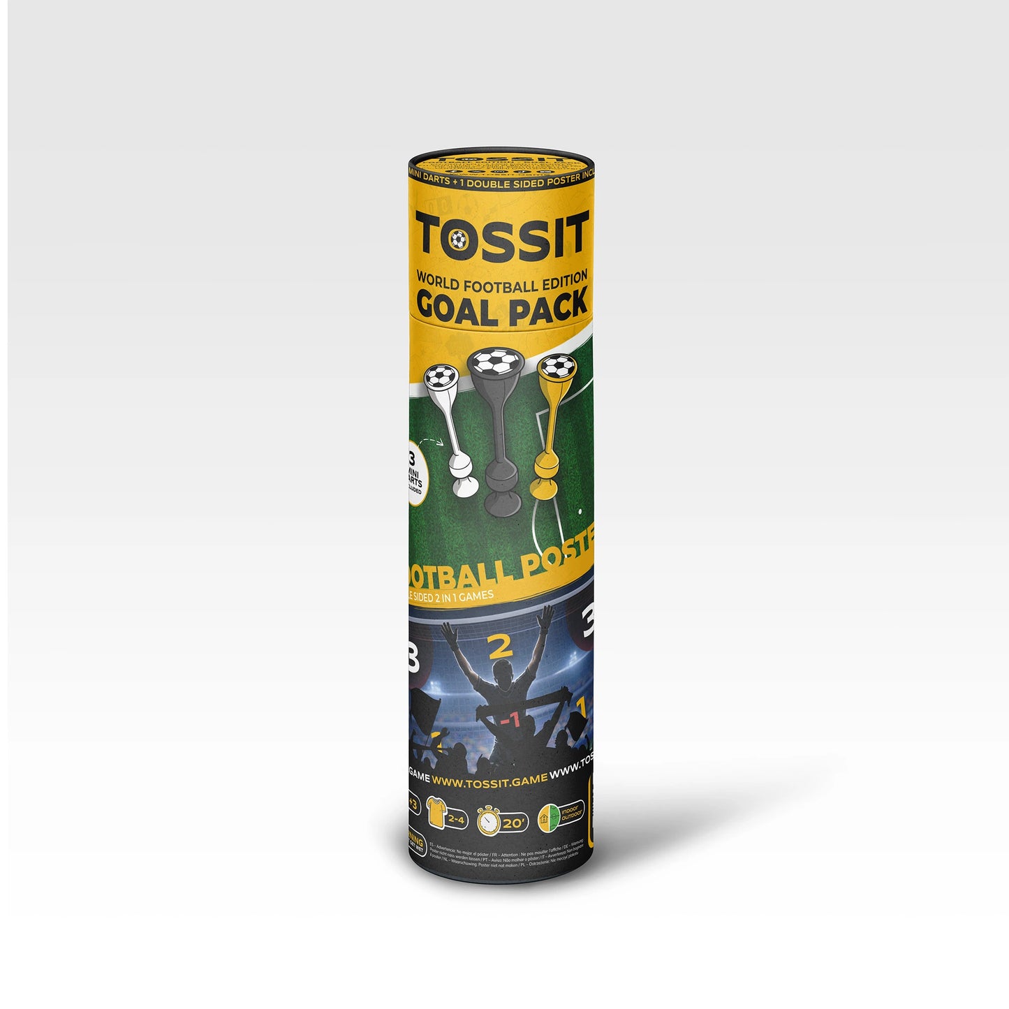 WORLD FOOTBALL EDITION TUBE BUNDLE: POSTER + 3 MINI DARTS (carton of 44)
