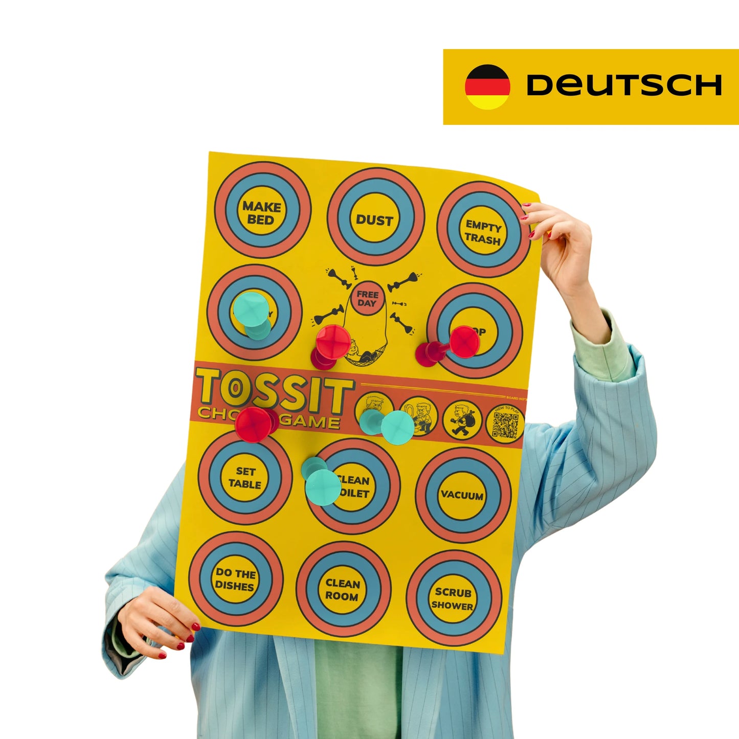 TOSSIT Poster - Chore Game & Cornhole x10 Units