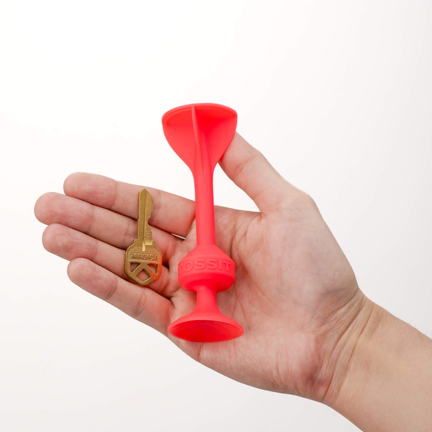 Illustration of the size of a TOSSIT soft suction cup dart.